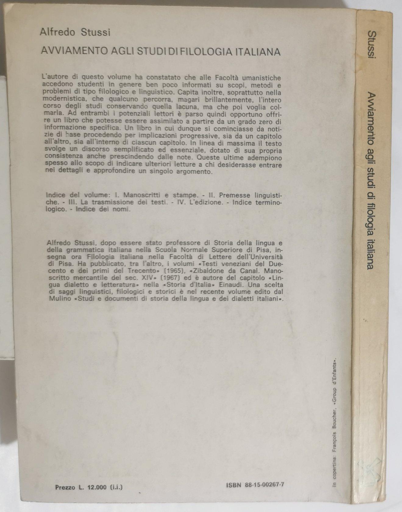 Avviamento agli studi di filologia italiana