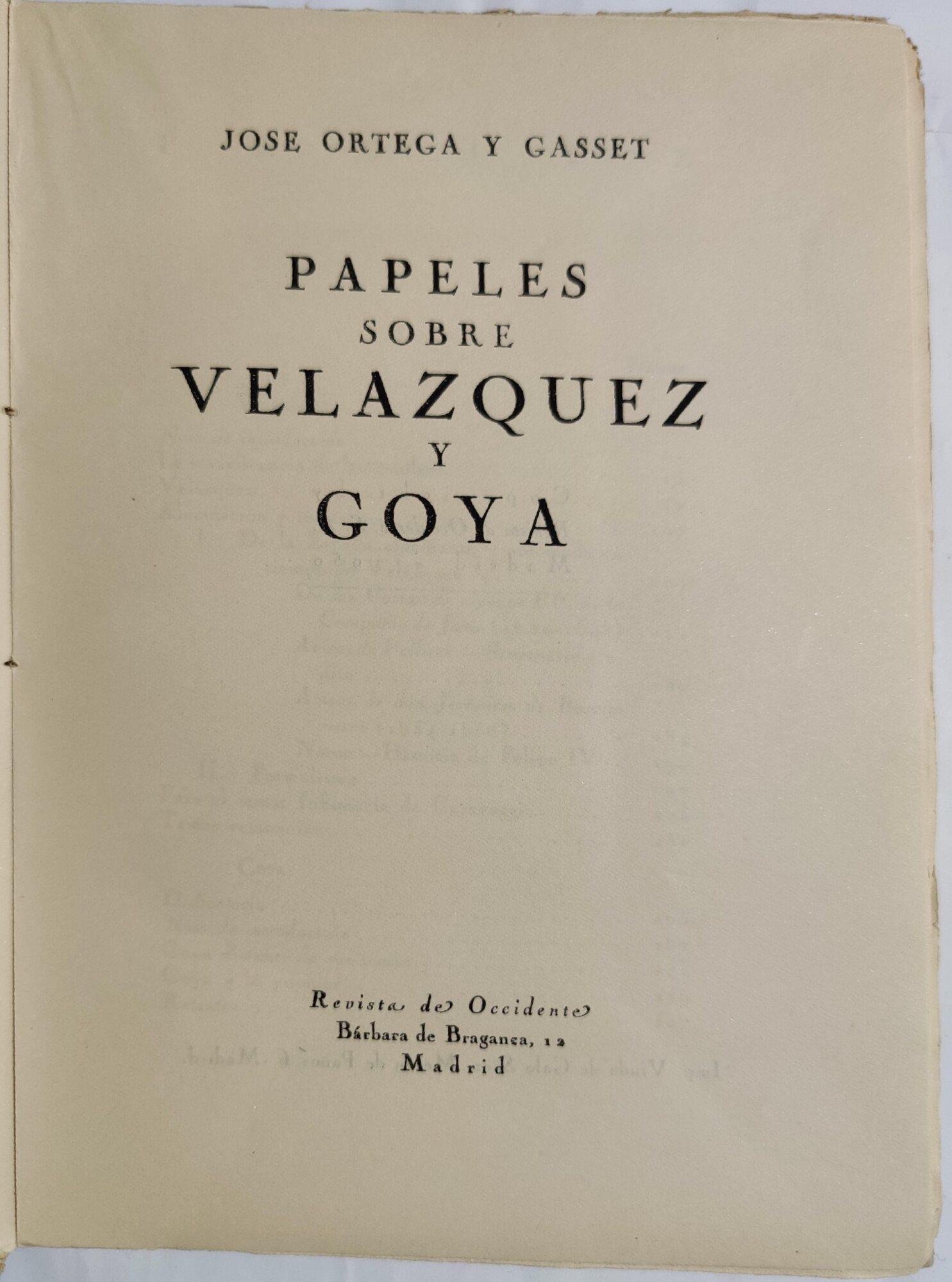 Papeles sobre Velasquez y Goya