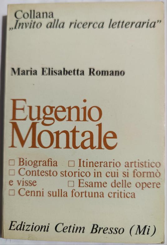 Eugenio Montale - copertina