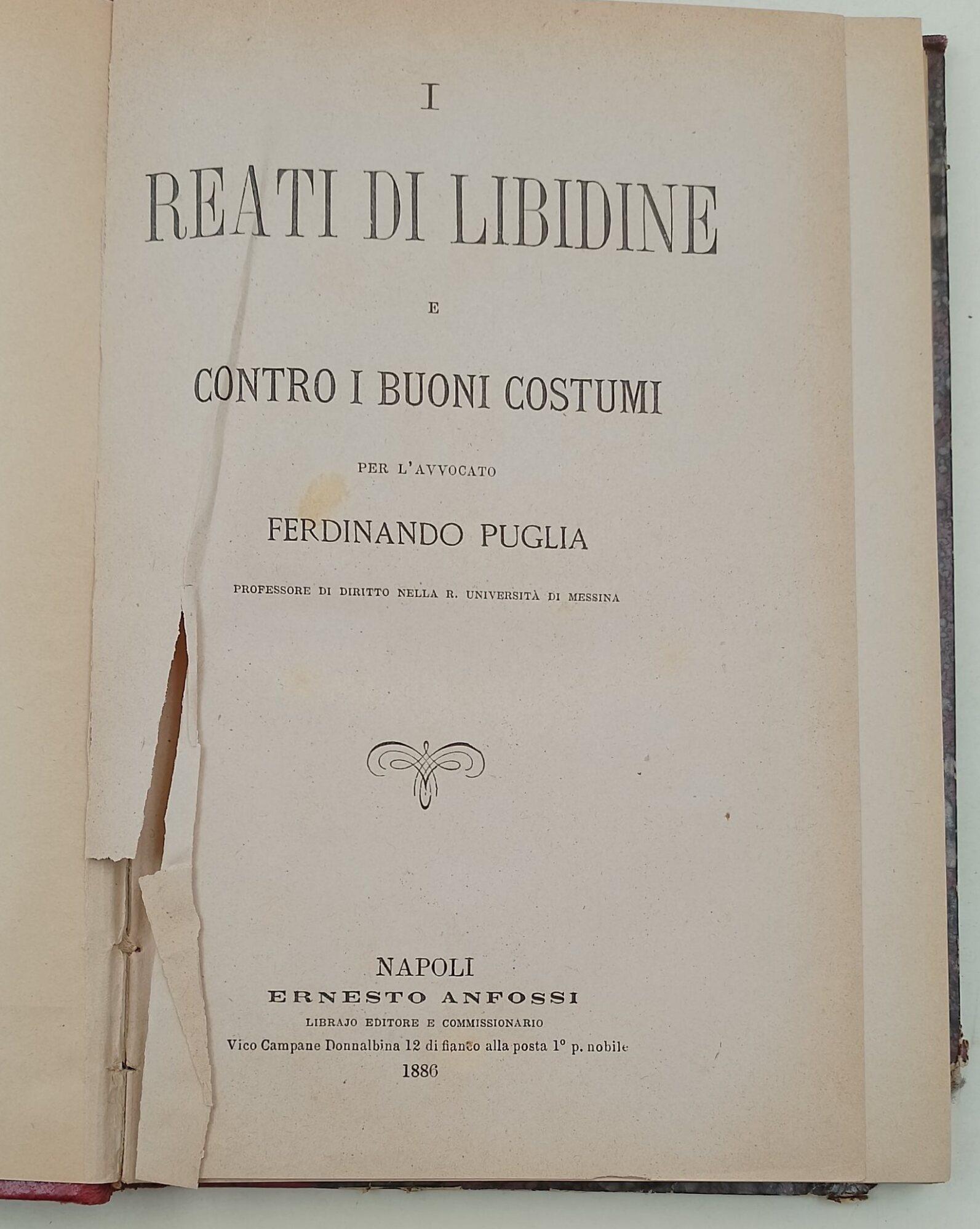 I reati di libidine e contro i buoni costumi