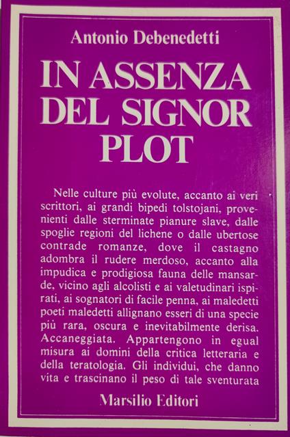 In assenza del signor Plot - Antonio Debenedetti - copertina