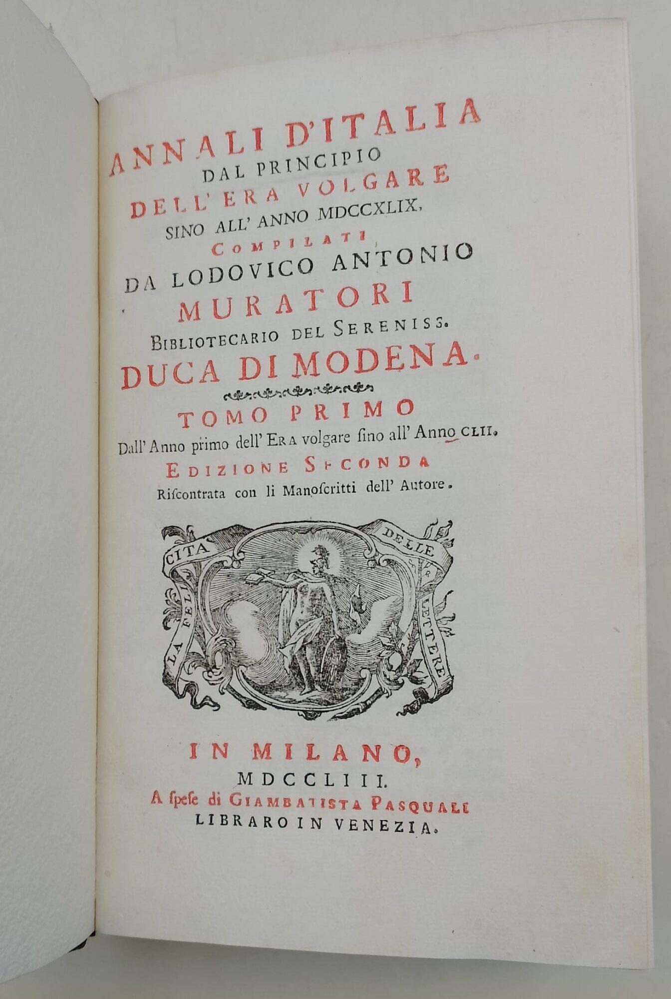 Annali d'Italia dal principio dell'era volgare sino all'anno MDCCXLIX- XIV tomi+ indice+prefazioni di Giuseppe Catalani