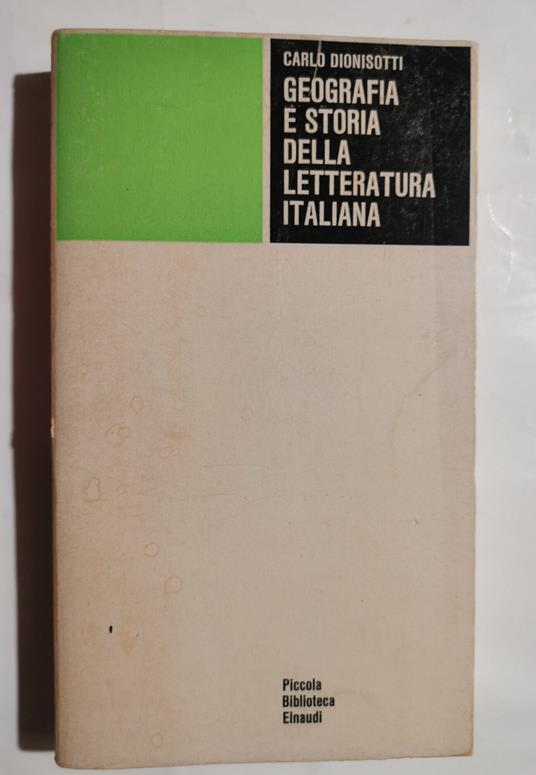 Geografia e Storia della Letteratura italiana - Carlo Dionisotti - copertina