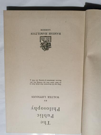 The Public Philosophy - Walter Lippmann - copertina