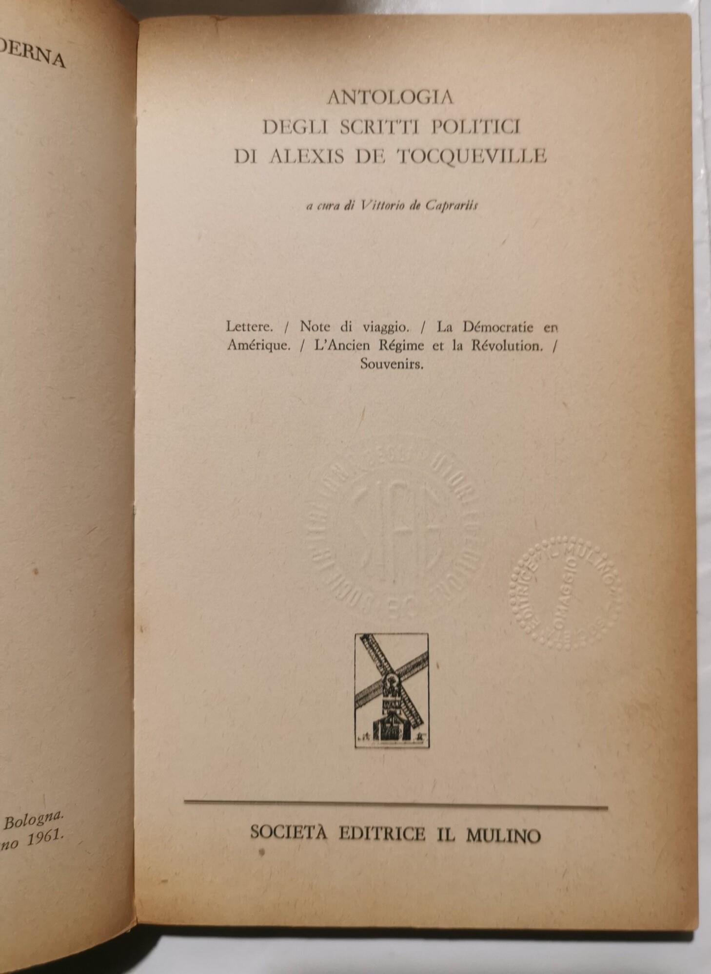 Antologia degli scritti politici di Alexis de Tocqueville