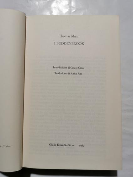 I Buddenbrook - Thomas Mann - copertina