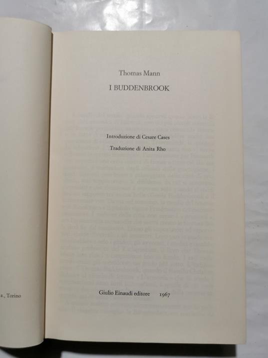 I Buddenbrook - Thomas Mann - copertina