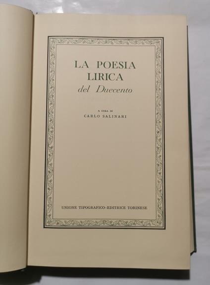 La Poesia lirica del Duecento - copertina