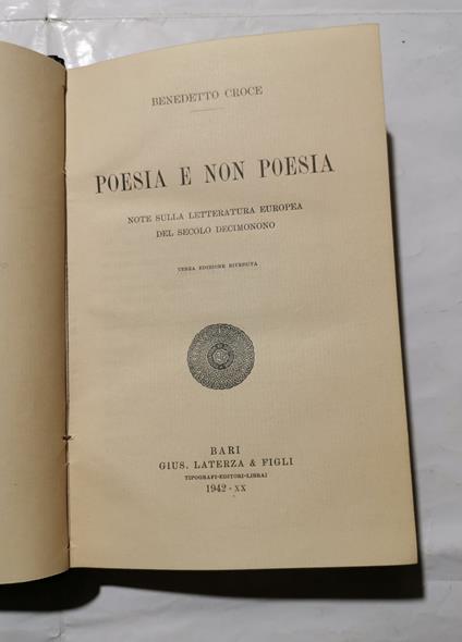 Poesia e non poesia - note sulla letteratura europea del secolo decimonono - Benedetto Croce - copertina