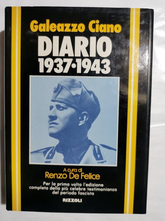 Diario 1937- 1943 - Galeazzo Ciano - copertina