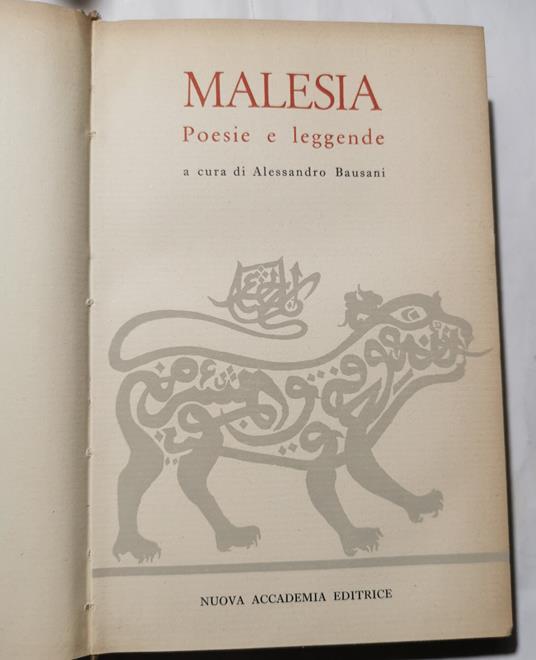 Malesia - Poesie e leggende - Alessandro Bausani - copertina