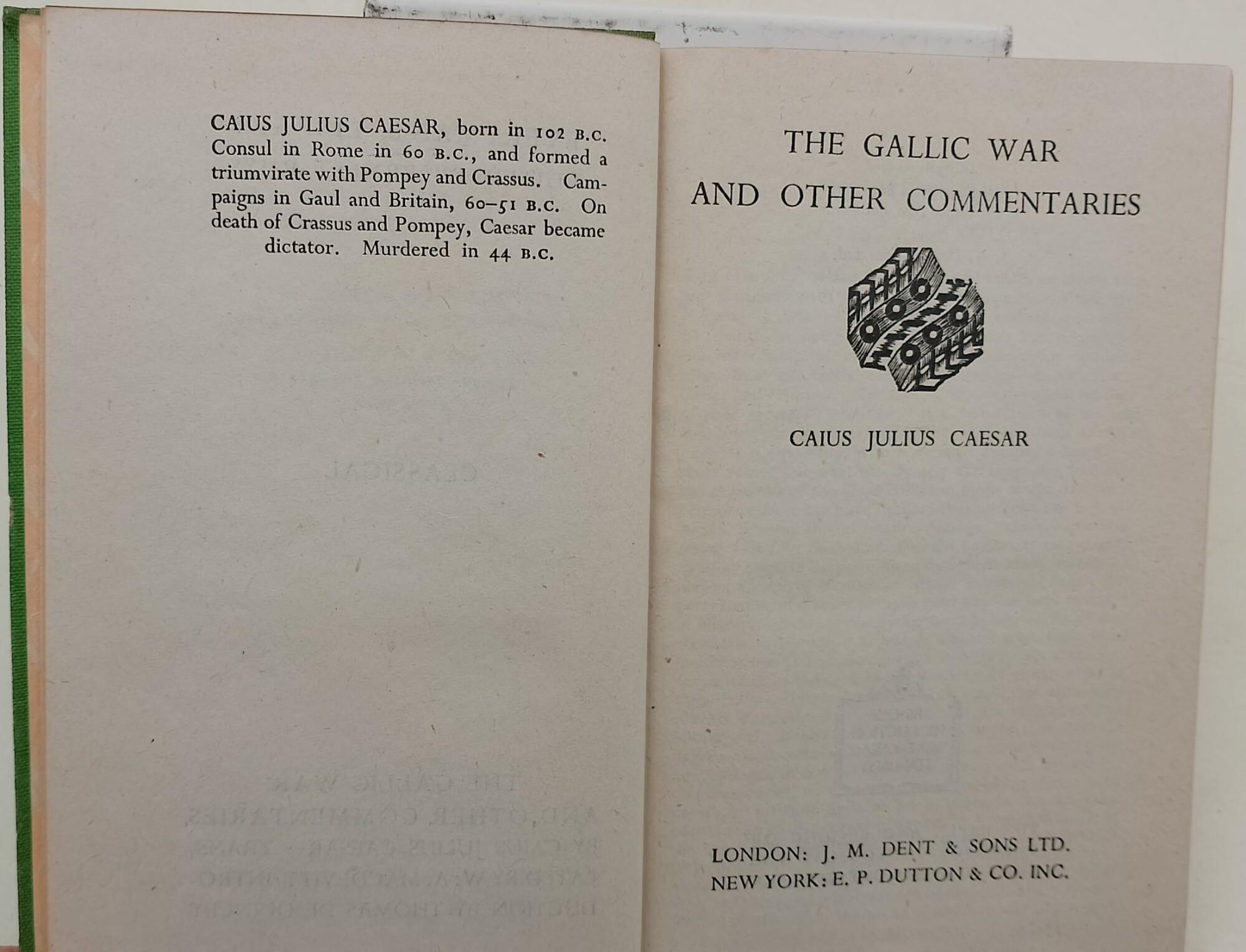 The Gallic war and other commentaries
