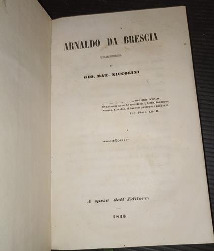 Arnardo da Brescia tragedia - copertina