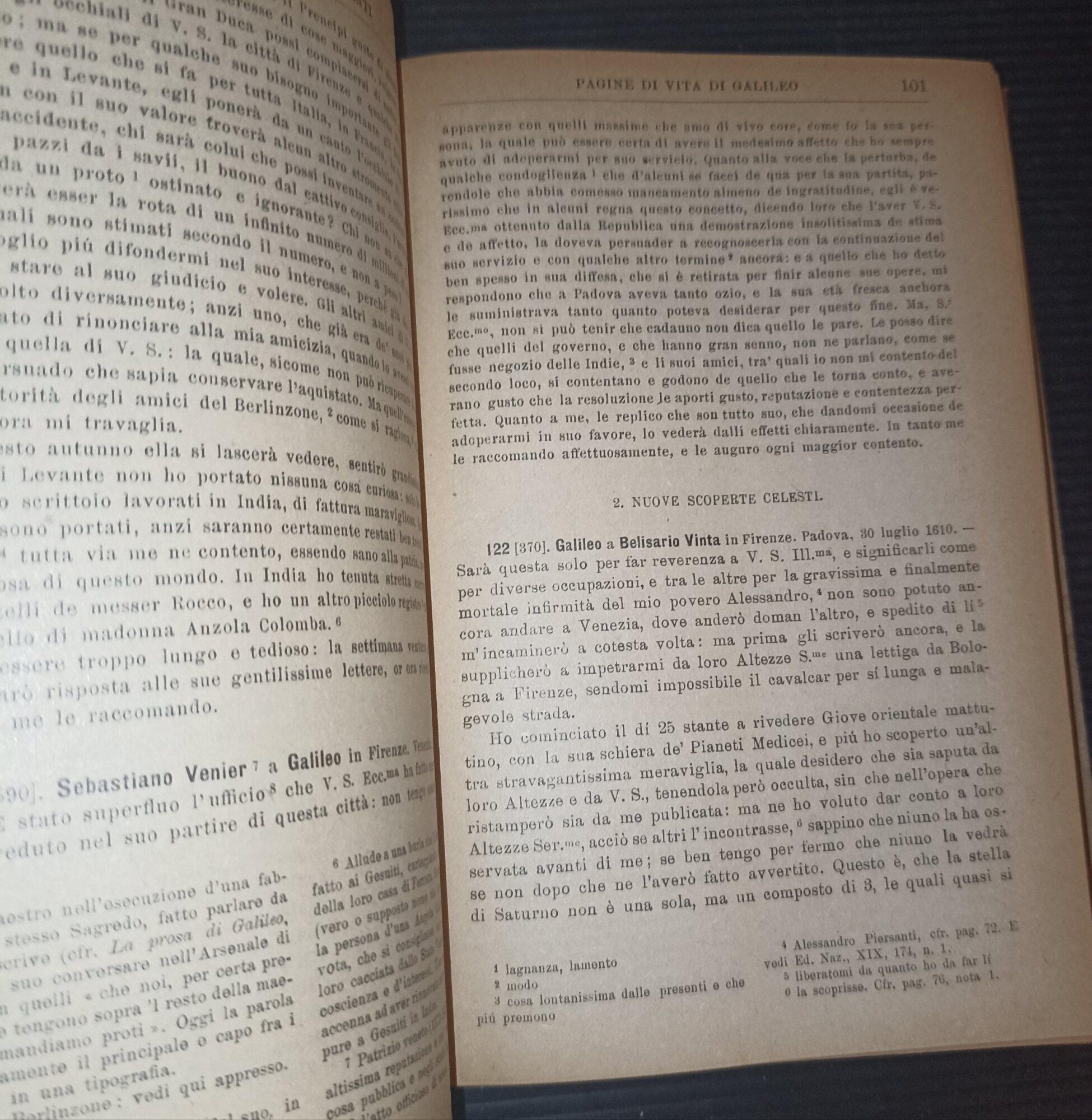 Dal carteggio e dai documenti, pagine di vita di Galileo