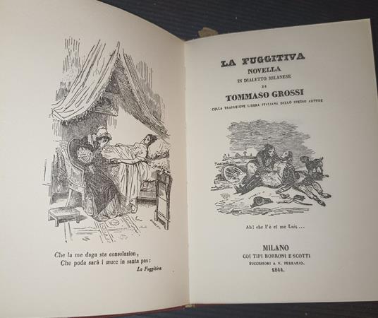 La fuggitiva novella in dialetto milanese - Tommaso Grossi - copertina