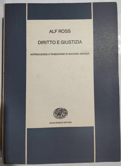 Diritto e giustizia - Alf Ross - copertina