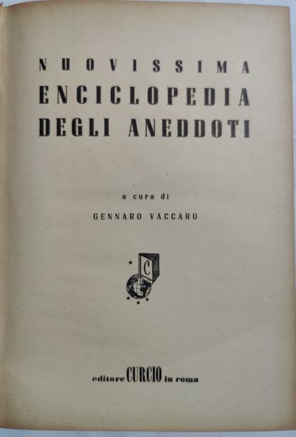 Nuovissima Enciclopedia degli Aneddoti - Gennaro Vaccaro - copertina
