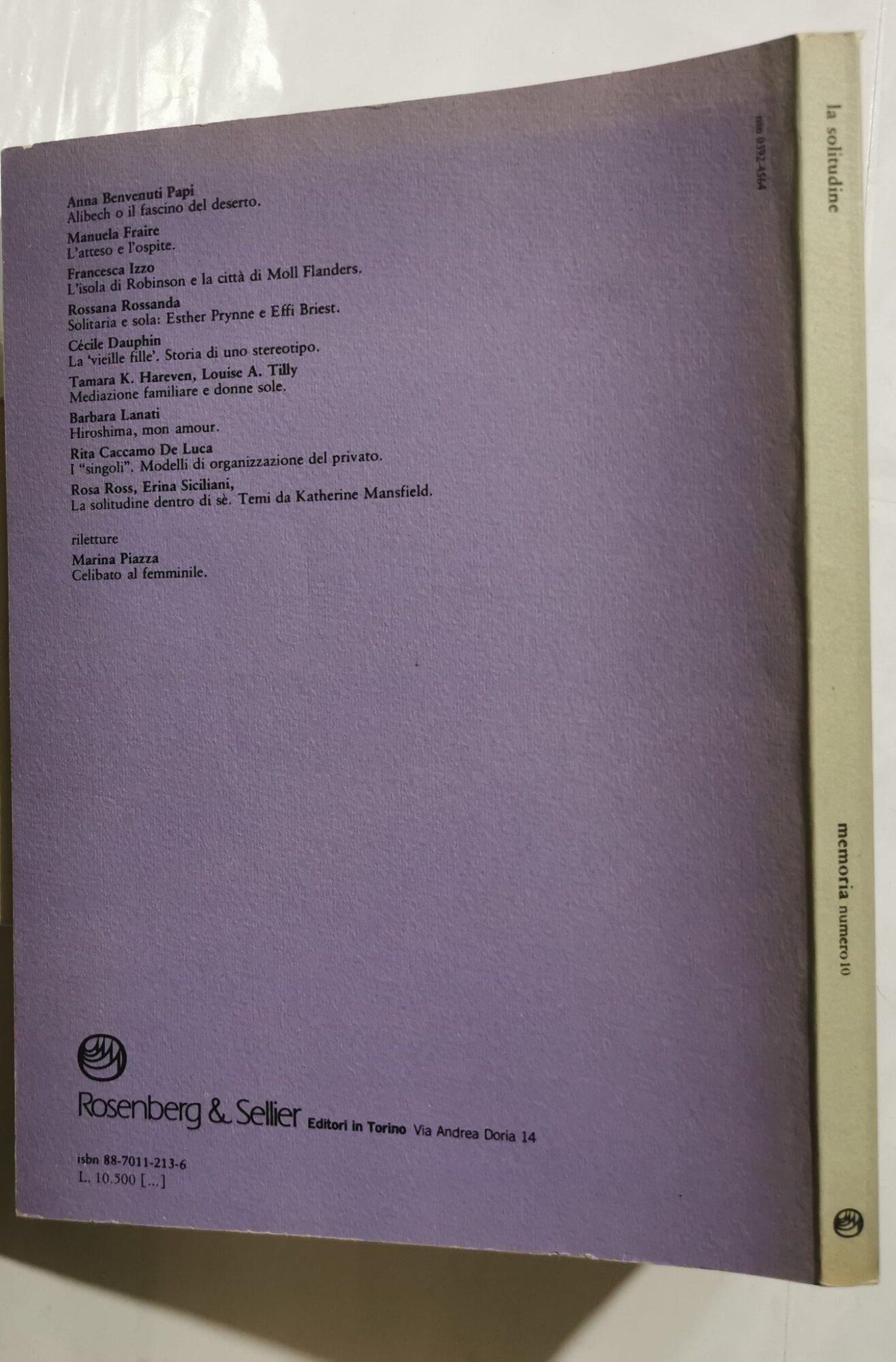 Memoria - rivista di storia delle donne - La solitudine