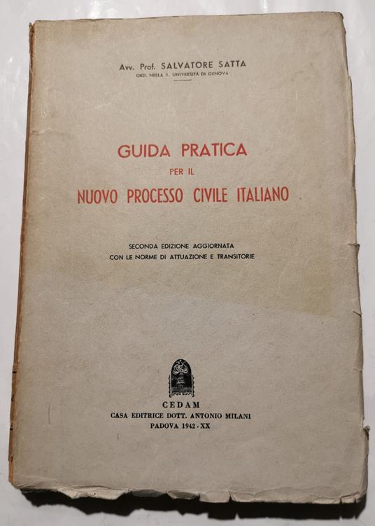 Guida pratica per il nuovo Processo Civile Italiano - Salvatore Satta - copertina