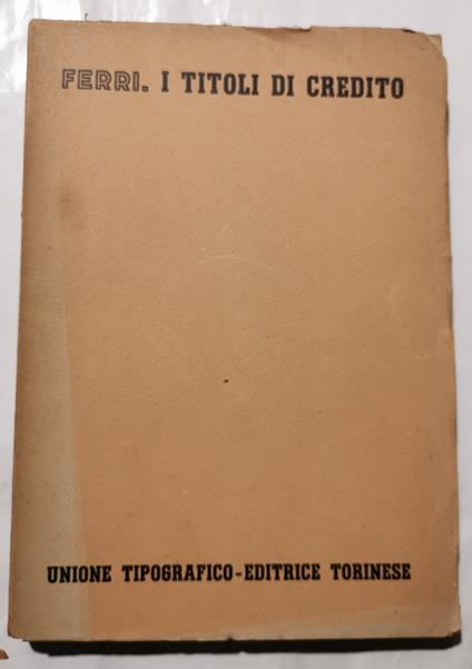 I titoli di credito - Giuseppe Ferri - copertina