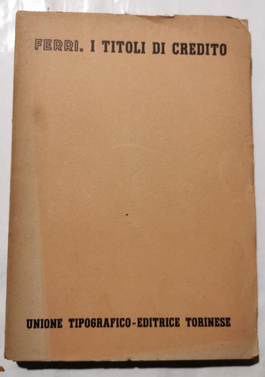 I titoli di credito - Giuseppe Ferri - copertina