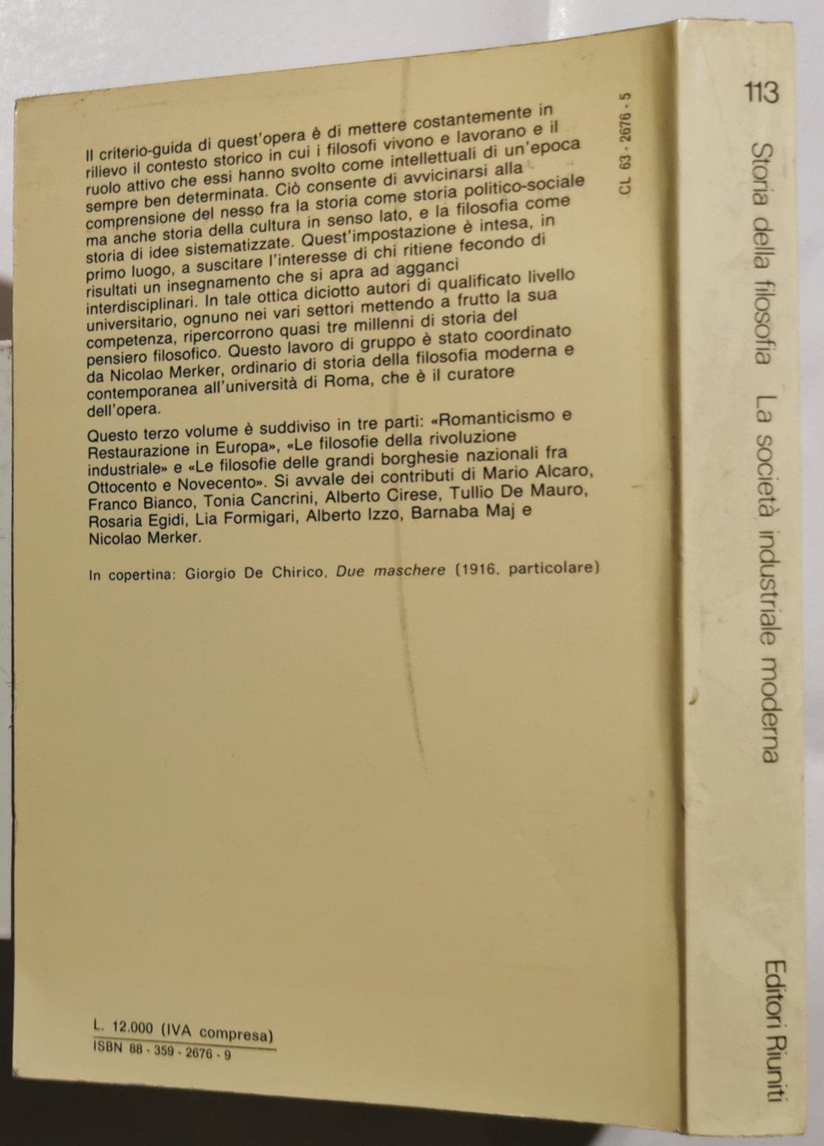 Storia della filosofia - Vol. III - La società industriale moderna