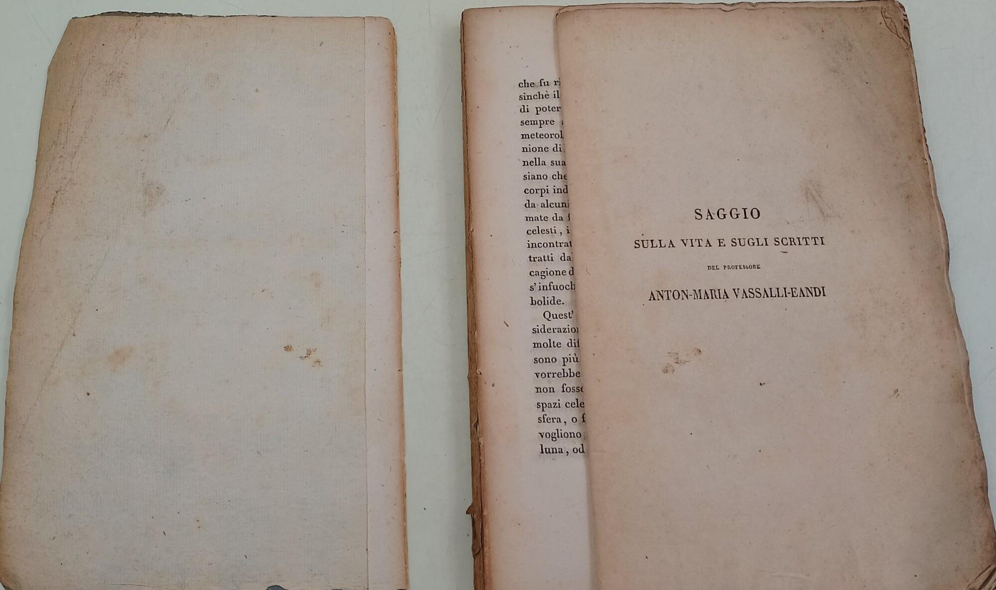 Saggio sulla vita e sugli scritti del professore Anton-Maria Vassalli-Eandi segretario perpetuo della R.Accademia delle Scienze