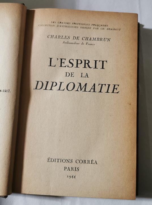 L' esprit de la diplomatie - copertina