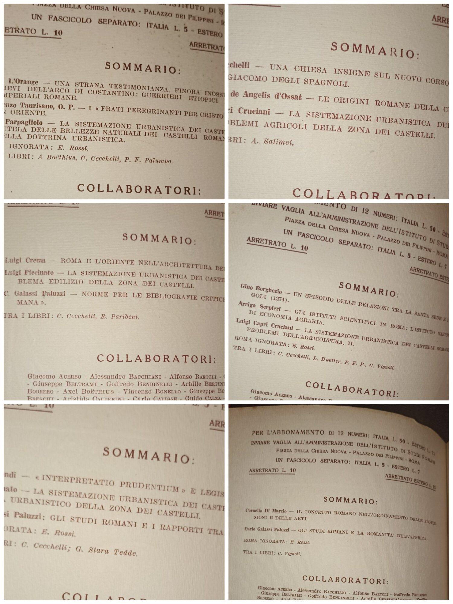 Roma Rivista di studi e di vita romana 1936 -12 numeri annata completa