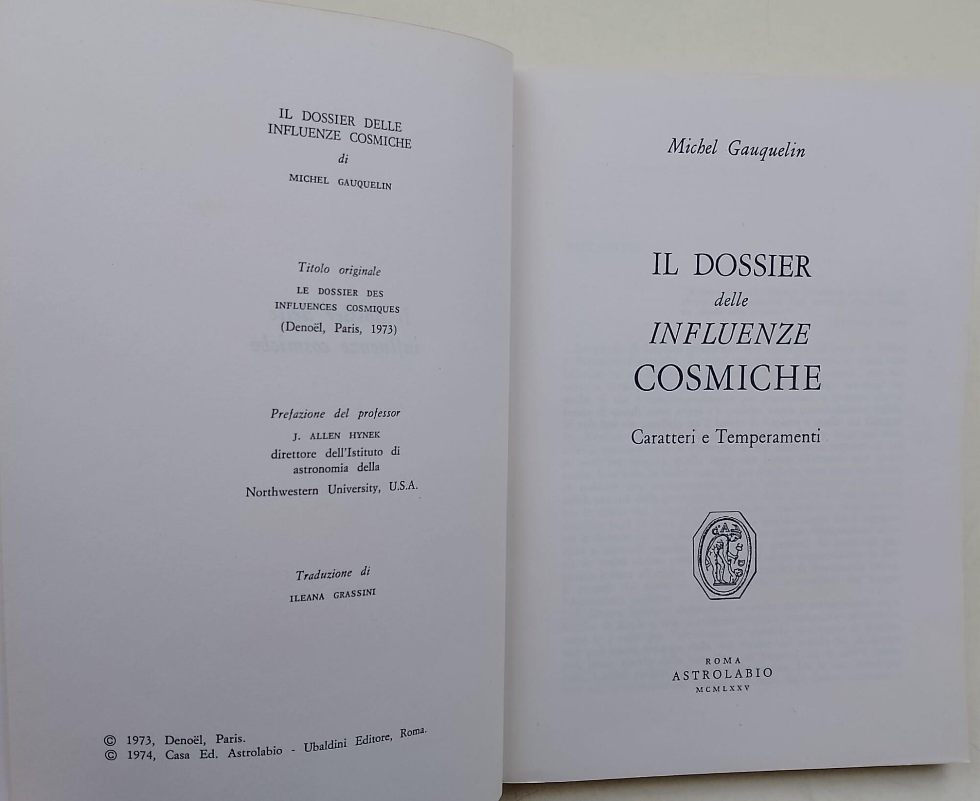 Il dossier delle influenze cosmiche-Caratteri e temperamenti