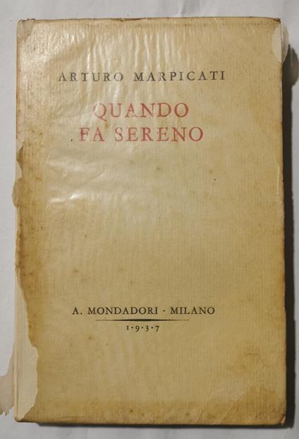 Quando fa sereno - Arturo Marpicati - copertina
