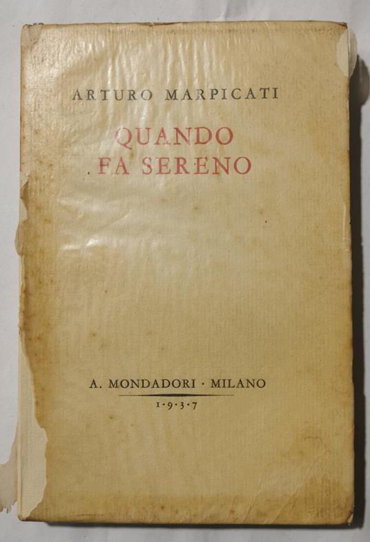 Quando fa sereno - Arturo Marpicati - copertina