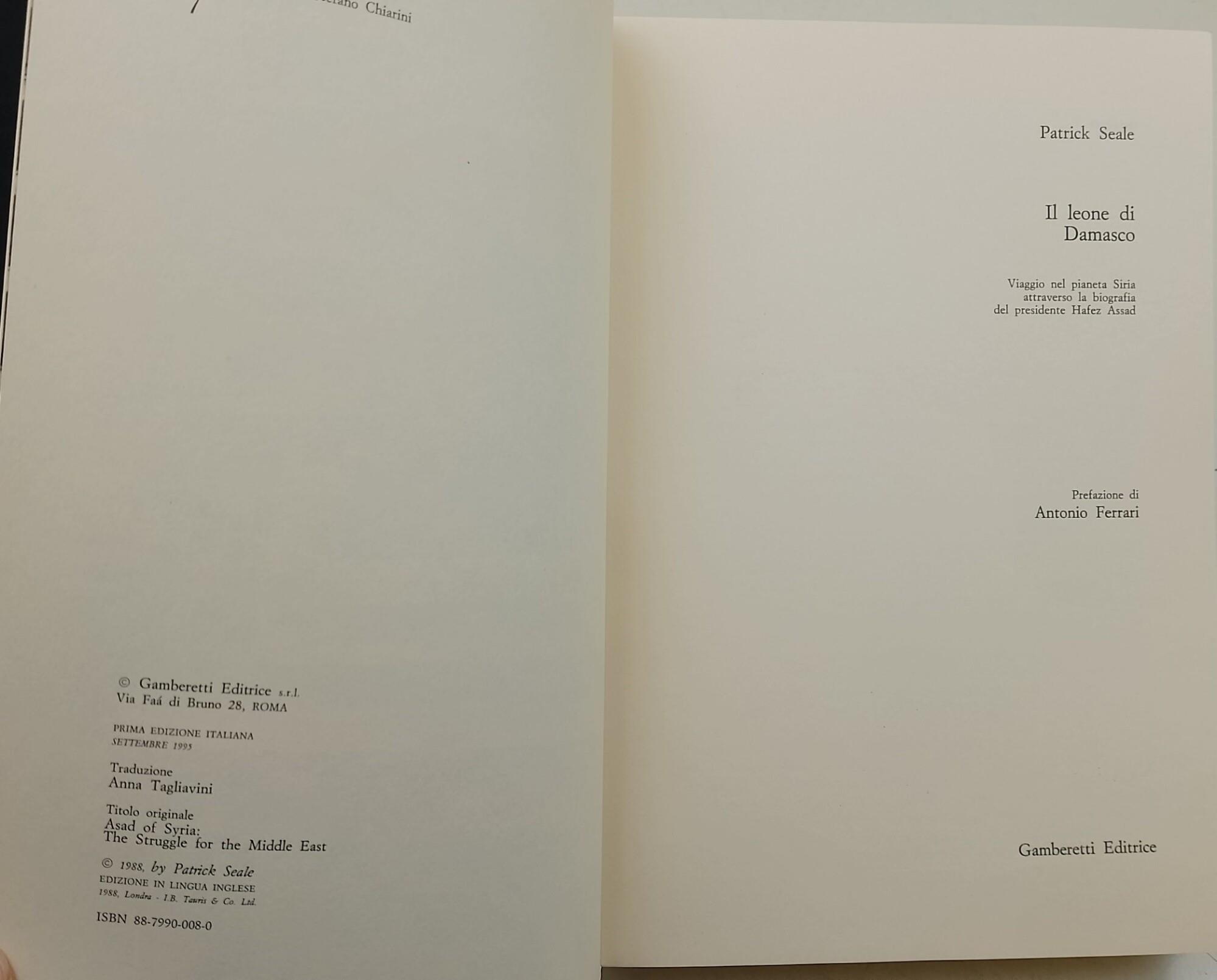 Il leone di Damasco- viaggio nel pianeta Siria attraverso la biografia del presidente Hafez Assad