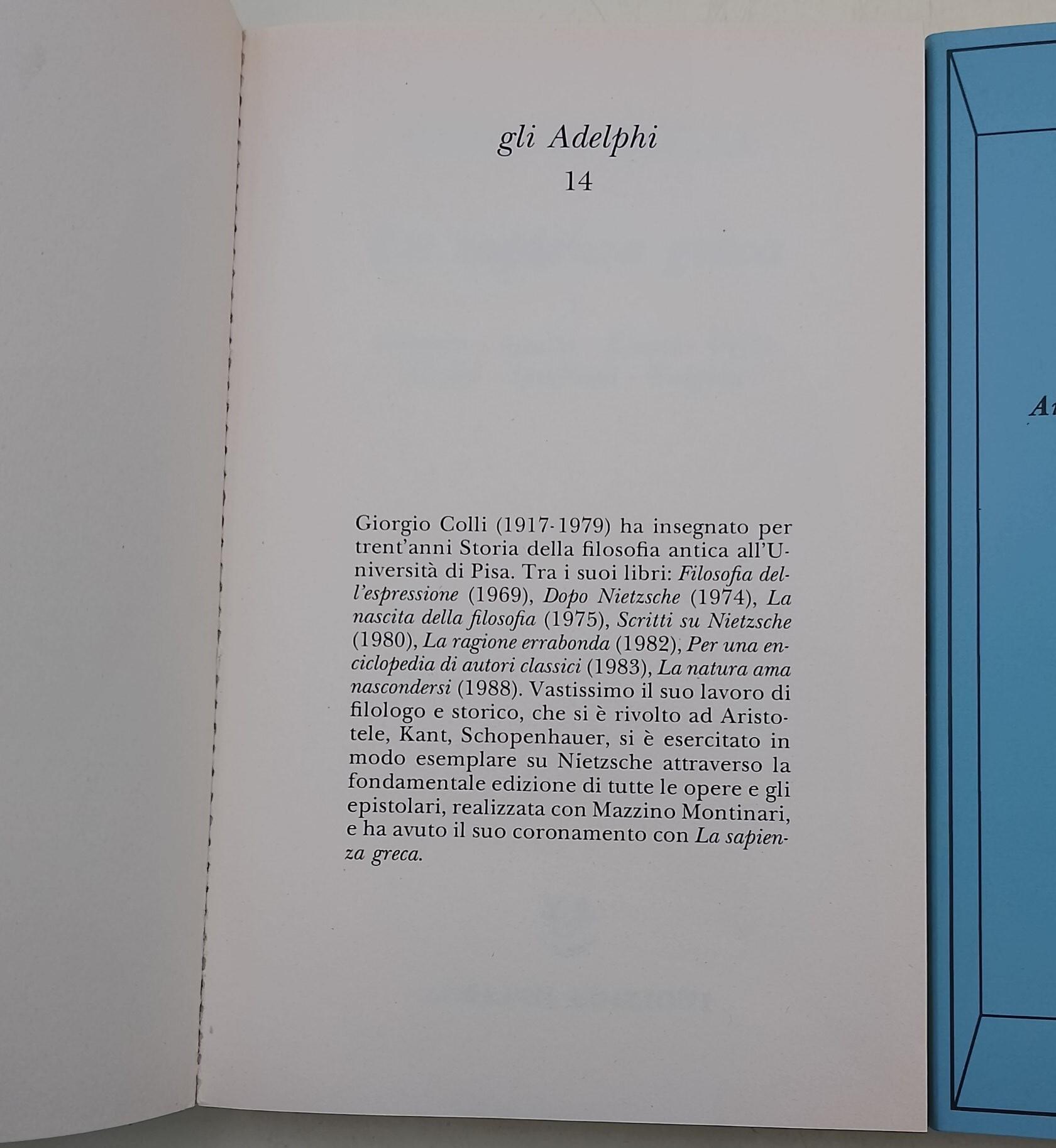 La sapienza greca-3 voll