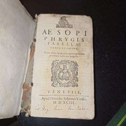 Aesopi phrygis fabellae graece et latine - Esopo - copertina