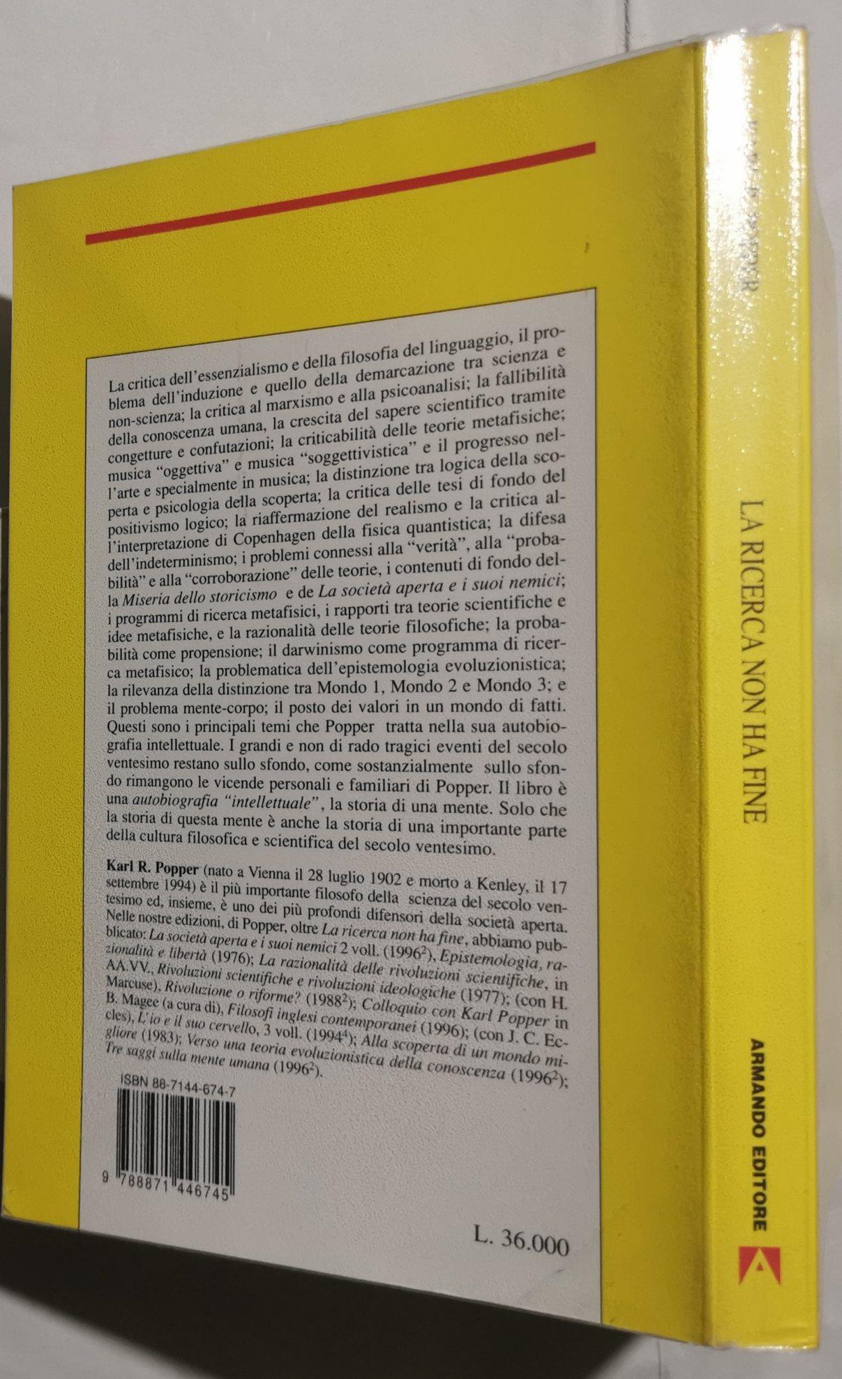 La ricerca non ha mai fine - Autobiografia intellettuale