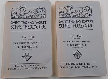 Somme Theologique- La foi- 2 voll - copertina