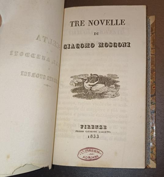 Tre novelle - copertina