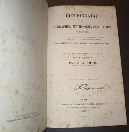 Dictionnaire de biographie, mythologie, géographie anciennes.. - copertina