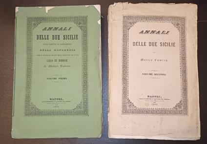 Annali delle Due Sicilie dall'origine e fondazione della monarchia fino a tutto il Regno dell'augusto sovrano Carlo III Borbone - Matteo Camera - copertina