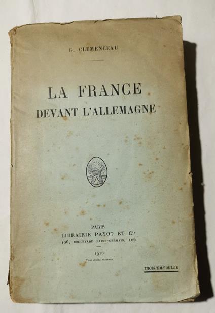 La France devant l'Allemagne - copertina