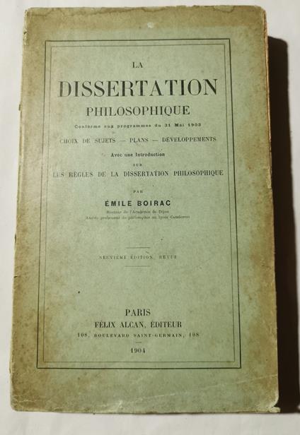 La dissertation philosophique - copertina
