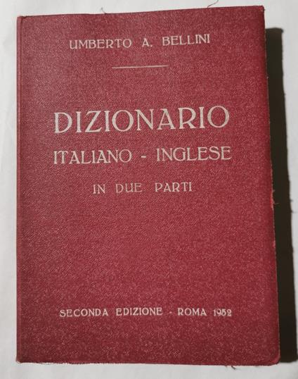 Dizionario Italiano- Inglese in due parti - copertina