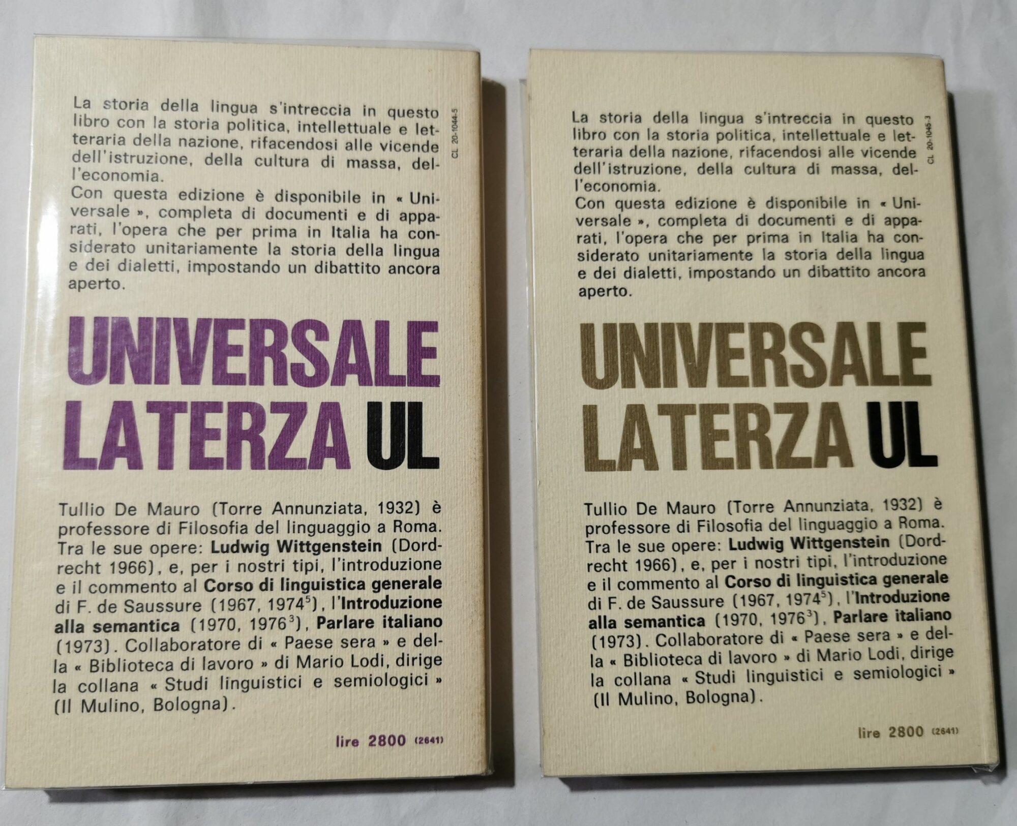 Storia linguistica dell'Italia unita - 2 Voll