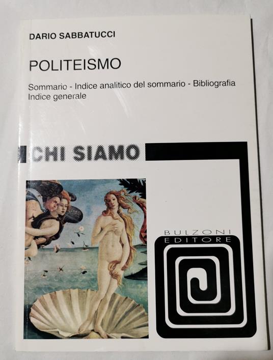 Politeismo - Sommario, indice analitico del sommario, bibliografia, indice generale - Dario Sabbatucci - copertina