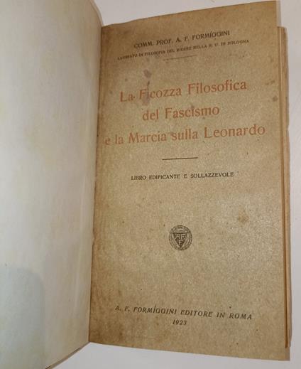 La ficozza filosofica del Fascismo e la Marcia sulla Leonardo - copertina