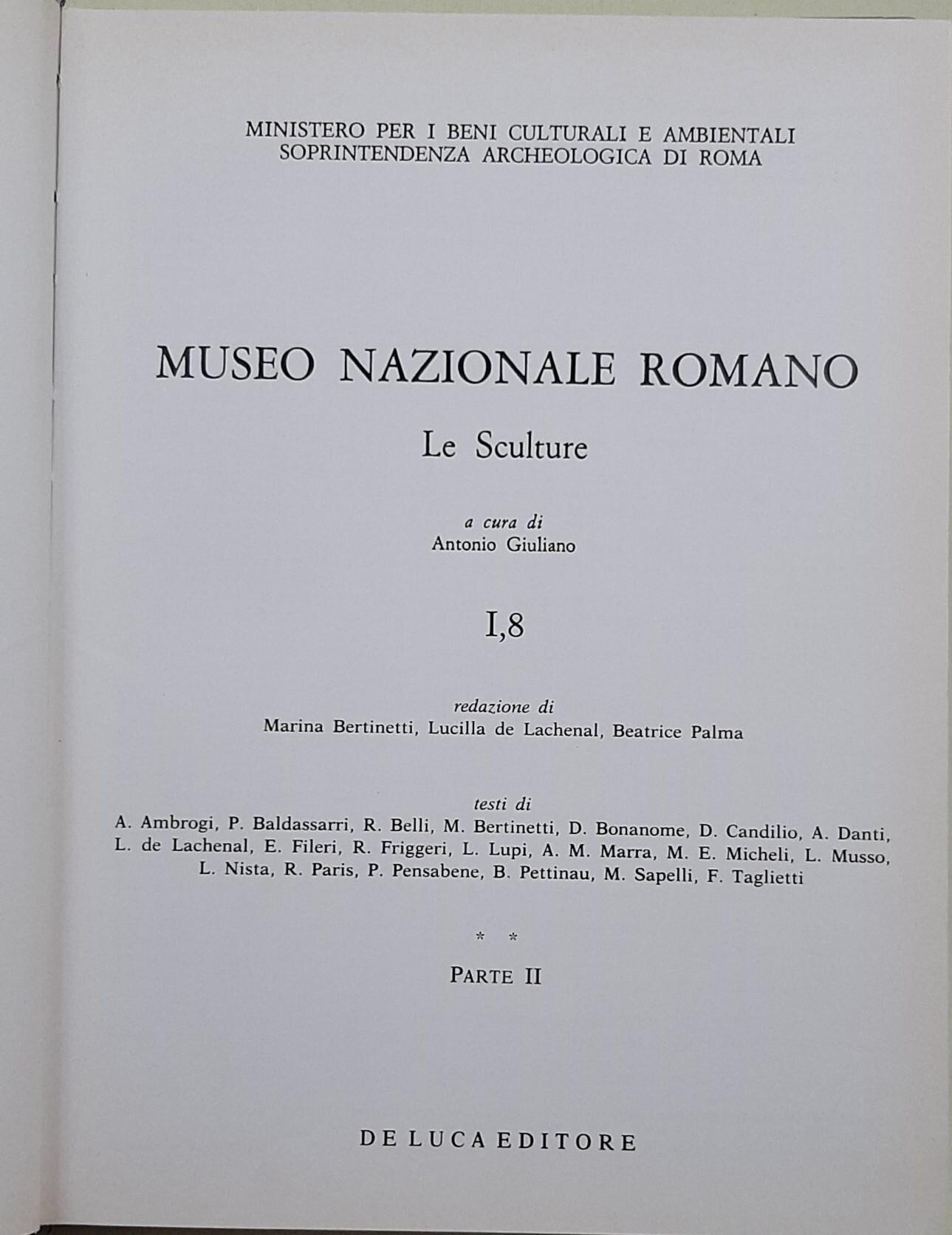Museo Nazionale Romano- Le sculture- I, 8- Parte II
