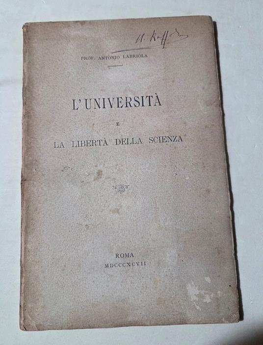 L' Università e la libertà della scienza - Antonio Labriola - copertina