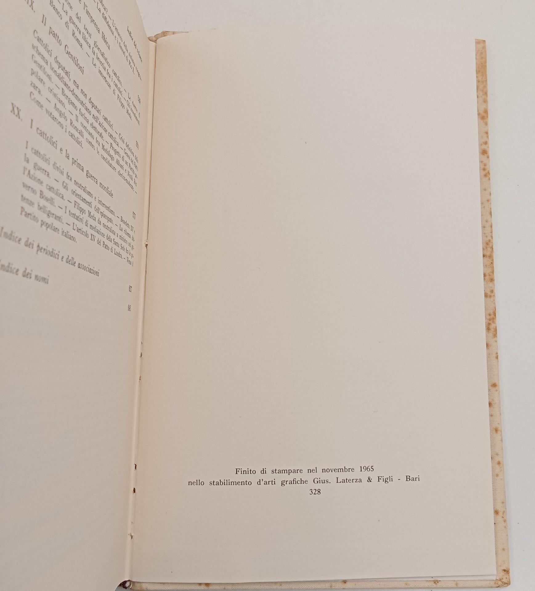 Storia del Movimento cattolico in Italia- 2 voll. Dalla Restaurazione all'età giuolittiana- Il Partito popolare