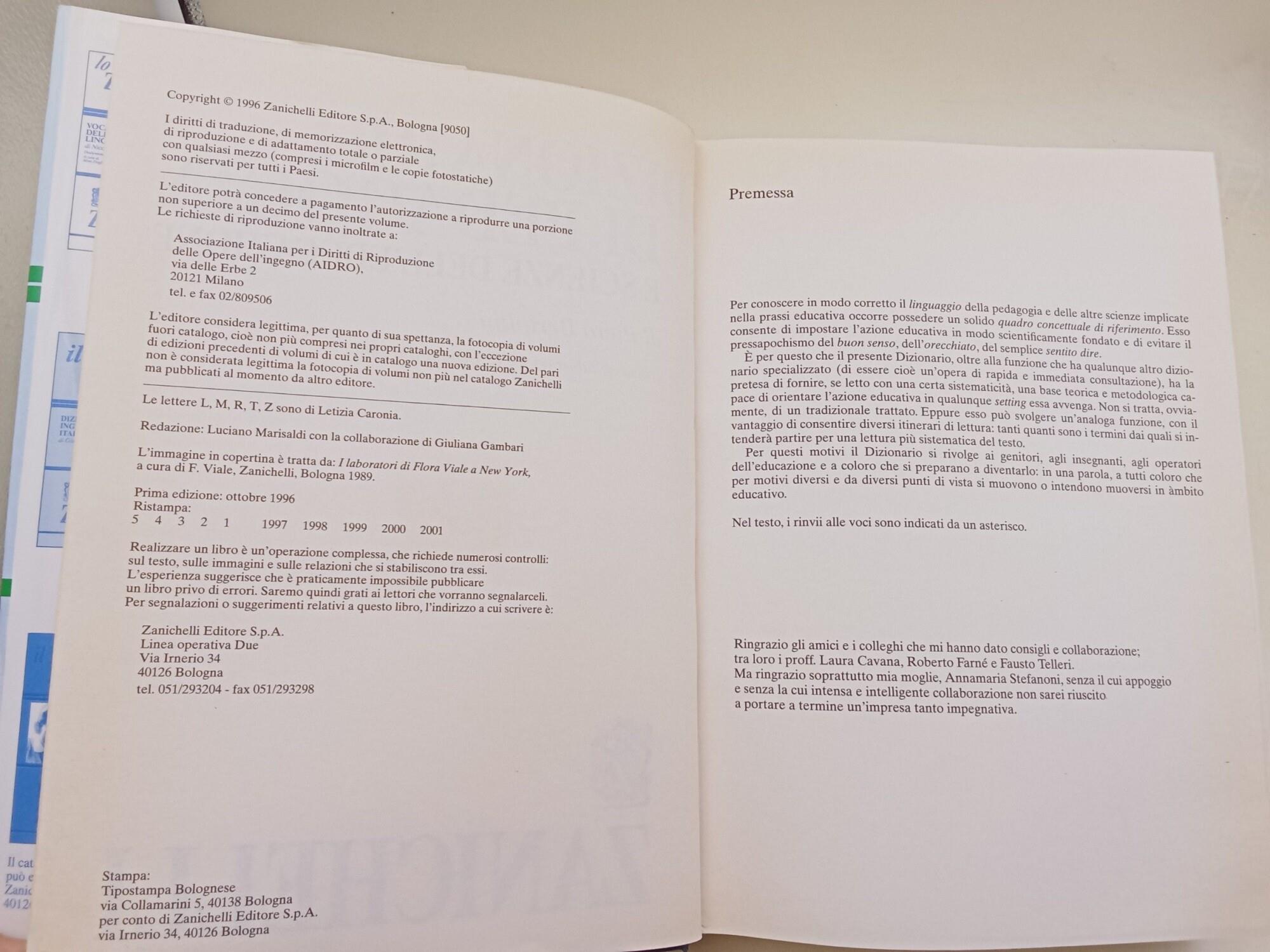 Dizionario di Pedagogia e scienze dell'educazione